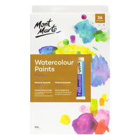 Mont Marte Watercolour Paint Set - 8ml - 36 Assorted Colours-36 premium watercolour paints