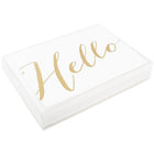 JAM Paper Thank You Cards Set, Hello Greeting, White with Gold Script, 10 Pack (D41113NGLMB)-Comes with 10 thank you cards and 10 white envelopes!