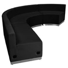 Flash Furniture HERCULES Alon Black LeatherSoft Reception Configuration - 4 Pieces-Modernize Your Business Office or Entry Way