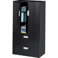 ProSource Multi-Story Cabinet, Black-Multipurpose, 2-door hinged cabinets