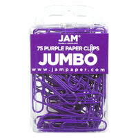 JAM PAPER - Trombone Geant Colore 2", Violet, 3 Paquets de 75-Couleur violet