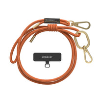 SwitchEasy MagEasy Strap Card with Detachable Neckstrap and Phone Lanyard - 6mm Strap - Orange-No need to compromise between form and function