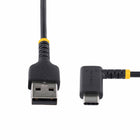 StarTech USB-A to Angled USB-C 60W Charging Cable - 6" - Black-60W power delivery