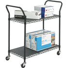 Safco Wire Utility Cart-Cart has overall weight capacity of 400 lb. (200 lb. per shelf)