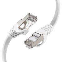 Speedex Cat 8 High-Speed 40 Gigabit Ethernet Patch Internet Shielded Cable - 10 ft Length - White-High Speed Ethernet Cable For Networks