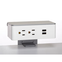 Global Power and USB Module - White-White module with Silver bracket