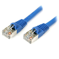 StarTech  Câble de raccordement blindé Cat5E bleu 75 pi RJ45 f/Utp, câble de raccordement de 75 pi-Le câble StarTech.com Cat 5e haute-vitesse offre la stabilité et la fiabilité requise par les réseaux informatiques Fast Ethernet et Gigabit