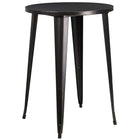 30'' Round Black-Antique Gold Metal Indoor-Outdoor Bar Table Set with 2 Cafe Barstools [CH-51090BH-2-30CAFE-BQ-GG]-Black-Antique Gold Powder Coat Finish