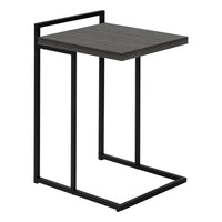 Monarch Specialties 3634 Accent Table - 25"H/Grey/Black Metal-Thick, rectangular tabletop in a grey finish is wide to offer a more generous surface