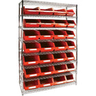 Kleton Heavy-Duty Wire Shelving Units With Storage Bins, 8 Tiers, 48" W x 74" H x 18" D-Depth: 18"