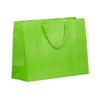 Jam Paper Gift Bags with Rope Handles - Large Horizontal - 16" x 12" x 6" - Lime Green Matte - 100 Pack-Color: Lime Green Matte
