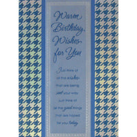 Rosedale Greeting Card, Warm Birhtday Wishes- Masculine-Printed on premium coated card stock