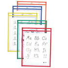 C-Line Reusable Dry Erase Pockets, Primary Colours, 9" x 12", 10 Pack (CLI40610)-Clean easily with soft dry cloth or tissue when used with a low-odor dry erase marker (not included)