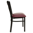 Flash Furniture HERCULES Series Black "X" Back Metal Restaurant Chair - Burgundy Vinyl Seat - 2 Pack-Burgundy Vinyl Upholstered Seat