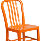 Flash Furniture Commercial Grade Orange Metal Indoor-Outdoor Chairs-Galvanized Steel Construction