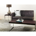 Wall Street Coffee Table with Chrome Frame, Espresso-Chrome Finish, Steel Base