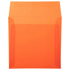 JAM Paper 6.5 x 6.5 Square Envelopes, Glamour Orange Translucent Vellum, 100 Pack (1592120B)-Size: 6-1/2" x 6-1/2"