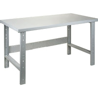Kleton Workbench, Wood Filled Steel Top, Open Style, 24"W. x 60"L. x 34"H.-34" overall height