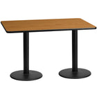 Flash Furniture – Table en stratifié au fini naturel de 30 x 60 po avec 2 bases circulaires de 18 L po (XUNT3060TR18)-Table d'hospitalité