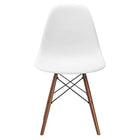 Nicer Furniture Eiffel Style Side Chair with Walnut Wood Legs - White - 2 Pack-Straight wooden dowel legs with floor protectors for hardwood floor