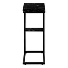 Monarch Specialties 3674 Accent Table - 25"H/Black Marble/Black Metal-Warranty: 1 Year limited for parts
