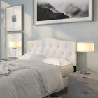 Flash Furniture Cambridge Tufted Upholstered Full Size Headboard - White Fabric-Headboard Size: 56.75''W x 3''D x 24''H