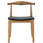 Nicer Furniture Wegner Style Elbow Dining Chair - Natural-Solid ash wood frame (in walnut or natural finish) with PU seat cushion of high density foam