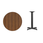 Flash Furniture 30" Round Walnut Laminate Table Top with 22" x 22" Table Height Base-Walnut Laminate Top