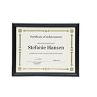 First Base Recognition Certificate Frame, 8-1/2" x 11", Glossy Black-Milano Black