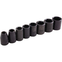 Gray Tools – Ensemble de 8 douilles pour clé à chocs 3/8 po, 6 pans standard SAE chromé, 5/16 à 3/4 po-Contient les tailles : 5/16, 3/8, 7/16, 1/2, 9/16, 5/8, 11/16, 3/4 (po).