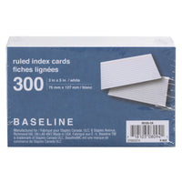 White Ruled Index Cards - 3" x 5"-Durable and economical