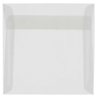 JAM Paper 9.5 x 9.5 Square Envelopes, Clear Translucent Vellum, 100 Pack (2851357g)-Clear