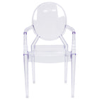 Flash Furniture Ghost Chair with Arms - Transparent Crystal-Classic Style Accent Chair
