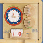 Flash Furniture Bright Beginnings Commercial Grade STEAM Wall Activity Board w/ Natural Finish, Multicolor Accents, Telling Time-No Product Assembly Required