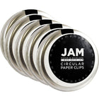 JAM Paper Circular Coloured Papercloops, Silver Round Paper Clips, 5 Packs of 50, 250 Total (321814885g)-Silver