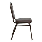 Flash Furniture HERCULES Series Trapezoidal Back Stacking Banquet Chair with Copper Vein Frame - Brown Vinyl-Stacks up to 10 Chairs High