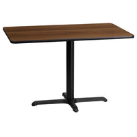 Flash Furniture 24''L x 42''W Rectangular Table with 22''W x 30''H Base, Walnut Laminate (XUWA2442T2230)-Hospitality Table