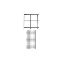 Wamaco - Panneau grillagé de 2 pi x 5 pi, chrome, paquet de 2-Solution idéale pour vitrine de commerçant, foire commerciale et présentoir multiusages