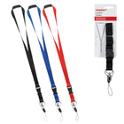 Staples Lanyard - Breakaway Clasp - Assorted Colours-Durable polyester with a plastic breakaway clasp and removable buckle, metal clip and key ring