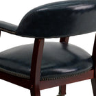 Flash Furniture Navy Vinyl Luxurious Conference Chair with Accent Nail Trim & Casters-CA117 Fire Retardant Foam