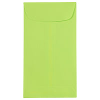 JAM Paper #6 Coin Envelopes, 3 3/8 x 6, Brite Hue Ultra Lime Green, 100 Pack-Coin Envelopes