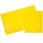 JAM PaperMD – Chemise scolaire en plastique à 3 trous, 9 1/2 x 11 1/2 (po), jaune, 108/boîte-Matériau : Plastique