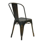 OSP Designs Metal Dining Chair with Backrest, Antique Copper, 4 Pack-Available in one of five colours