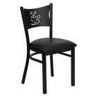Flash Furniture HERCULES Series Black Coffee Back Metal Restaurant Chair - Black Vinyl Seat-500 lb. Weight Capacity