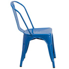Flash Furniture Blue Metal Indoor-Outdoor Stackable Chair-Stacks up to 8 Chairs High