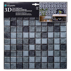 Truu Design 3D Square Peel and Stick Wall Tiles, 11.8 x 11.8 inches, Metallic Grey, 6 Pieces-Premium quality tiles: 3D metallic peel and stick backsplash tiles are made of high-quality, durable eco-friendly PVC plastic, water-resistant and mold resistant which never turn yellow with time