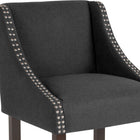 Flash Furniture Carmel Series 24" High Transitional Walnut Counter Height Stools - 2 Pack-Curved Nailhead Trimmed Arms