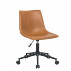 Plata Import - Patrik Chaise de bureau en cuir rembourré - Bronze-Similicuir camel