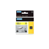 Dymo Rhino Industrial Heat Shrink Cable Labels, 1/2" x 5', Yellow-For high-end cable identification