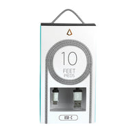 Câble LBT 10 Pieds Câble USB C Connecteur En Aluminium Tricoté - Noir & Blanc-Le câble de charge peut résister à des températures extrêmes (-60 degrés Celsius à +60 degrés Celsius)